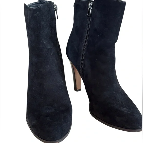 COACH WOMENS BLACK SUEDE JEMMA ANKLE BOOTIES HEEL US 10 EU 40 - Picture 2 of 12